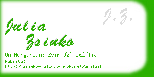 julia zsinko business card